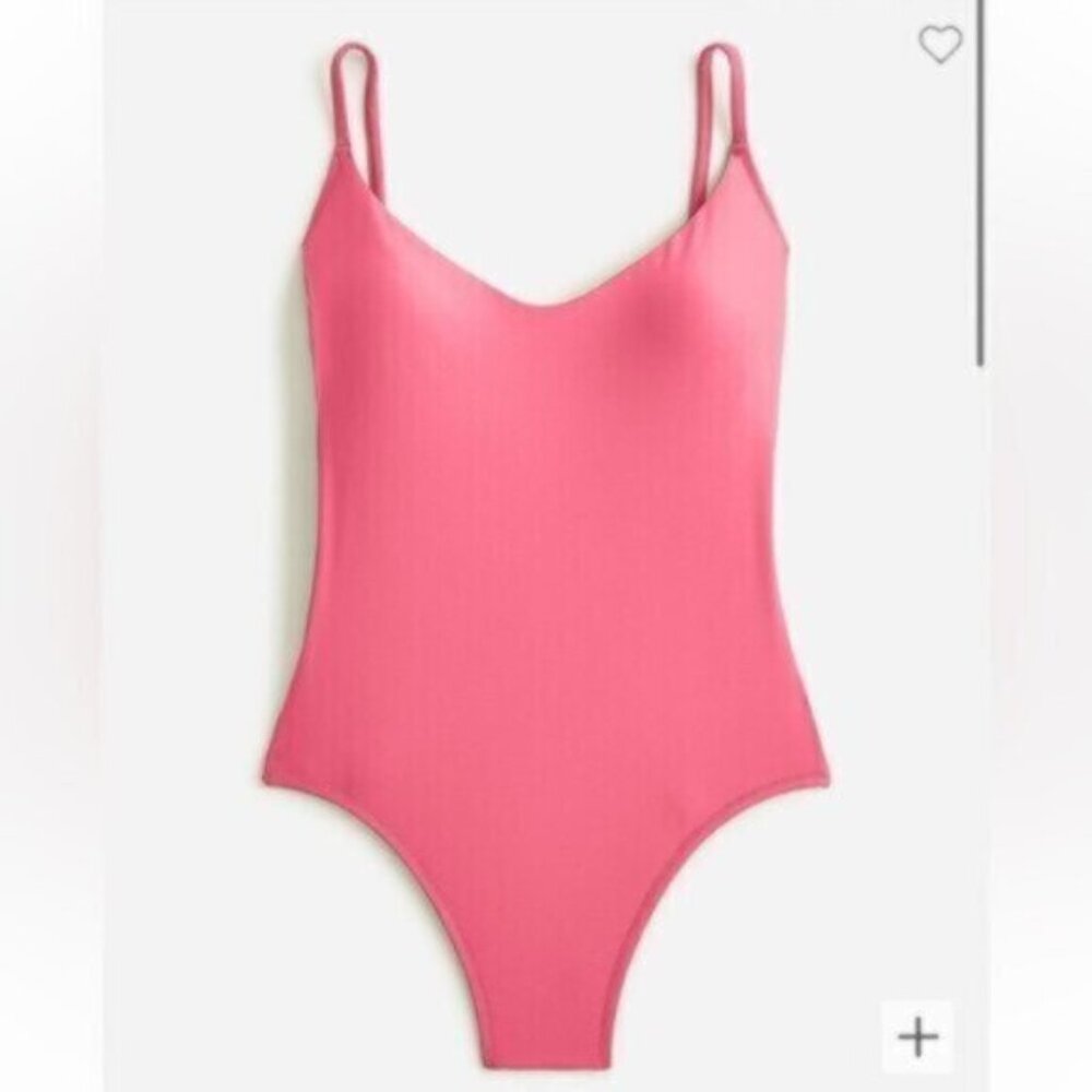 NWT J.Crew Women's Pink Scoop Neck One Piece Swimsuit Size 22